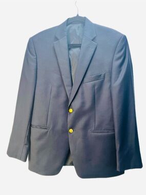 Culwell & Son Navy Wool Blazer Gold Crest Buttons Mens 40S